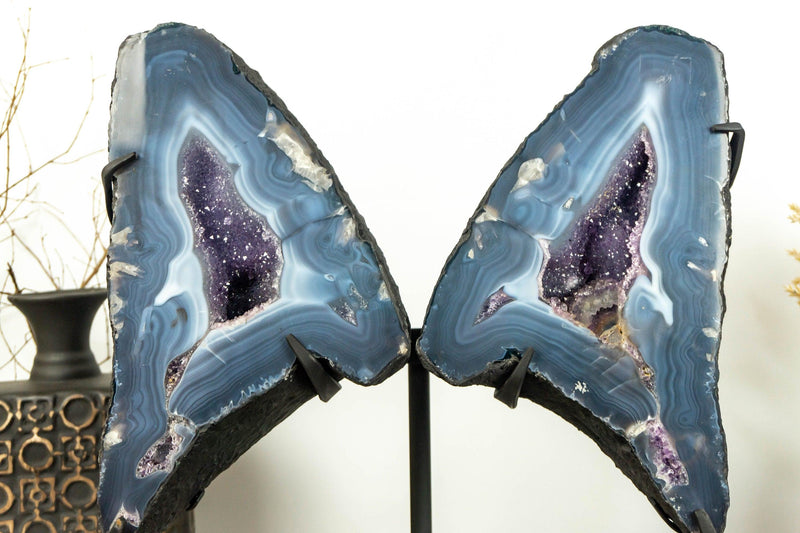 Lace Agate Butterfly Wings, Banded Agate Butterfly Geode i_did