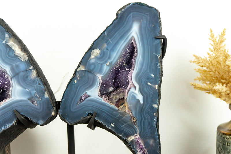 Lace Agate Butterfly Wings, Banded Agate Butterfly Geode i_did