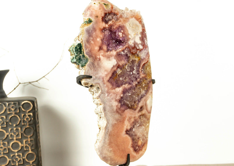 Pink and Red Amethyst Geode with Stalactite Flowers collective