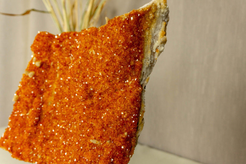 Deep Orange Citrine Cluster, High Quality with Galaxy Druzy Citrine Crystal collective