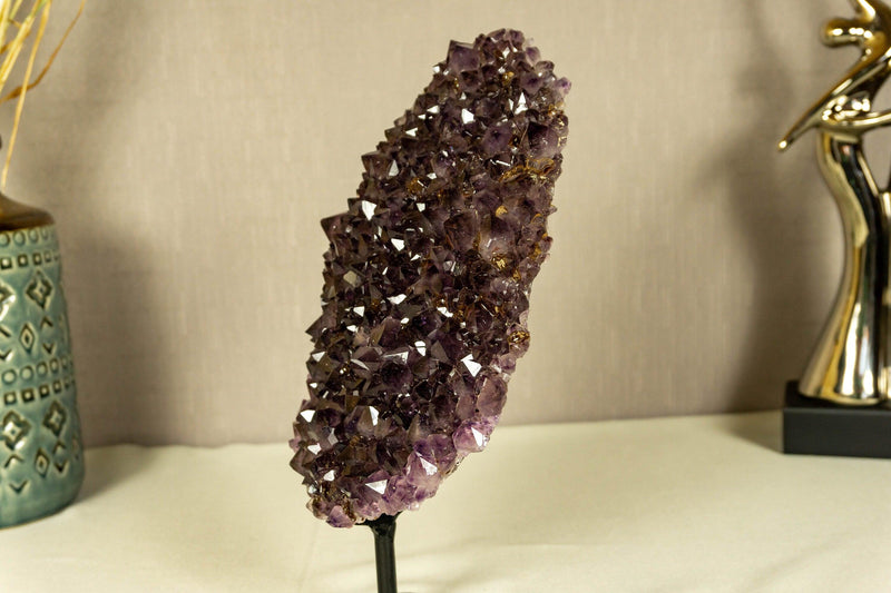 Amethyst Flower Rosette Cluster with Calcite Inclusions, Collector Grade collective