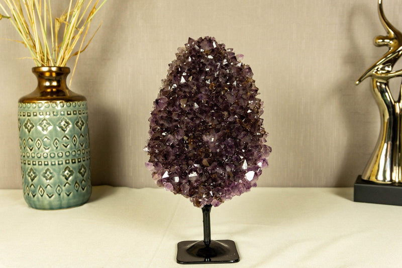 Amethyst Flower Rosette Cluster with Calcite Inclusions, Collector Grade collective