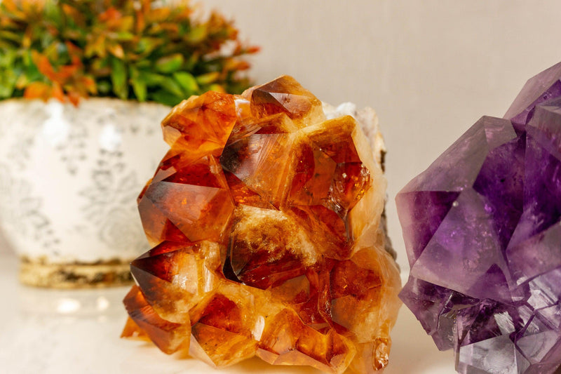 Set of Aaa Amethyst and Citrine Clusters with X Large Points collective