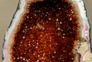 Deep Orange (Cognac) Citrine Crystal Geode with Calcite and Flowers i_did