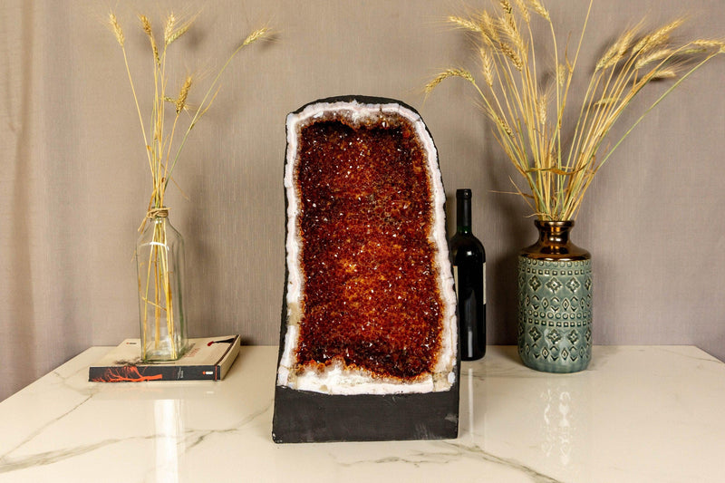 Deep Orange Citrine Crystal Cathedral Geode, Large i_did