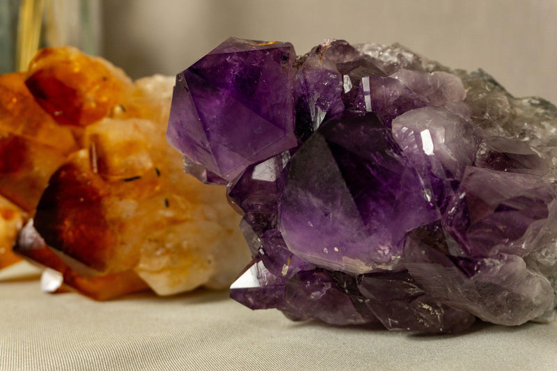 Set of Aaa Amethyst and Citrine Clusters with X Large Points collective