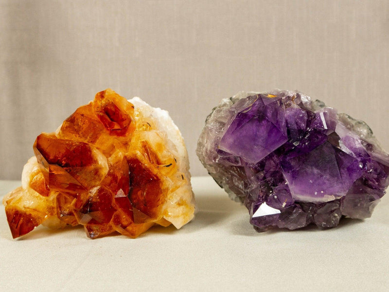 Set of Aaa Amethyst and Citrine Clusters with X Large Points collective