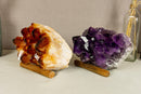 Set of Aaa Amethyst and Citrine Clusters with X-Large Druzy collective