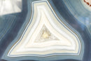 Lace Agate Geode Slice with Blue and White Banded Agate collective