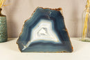 Lace Agate Geode Slice with Blue and White Banded Agate collective
