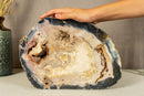 Blue Lace Agate with Pink Quartz Geode Slab, Rare collective