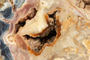 Blue Lace Agate with Pink Quartz Geode Slab, Rare collective