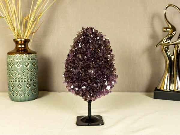 Amethyst Flower Rosette Cluster with Calcite Inclusions, Collector Grade collective