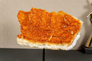 Deep Orange Citrine Cluster with Galaxy Druzy on Metal Stand collective