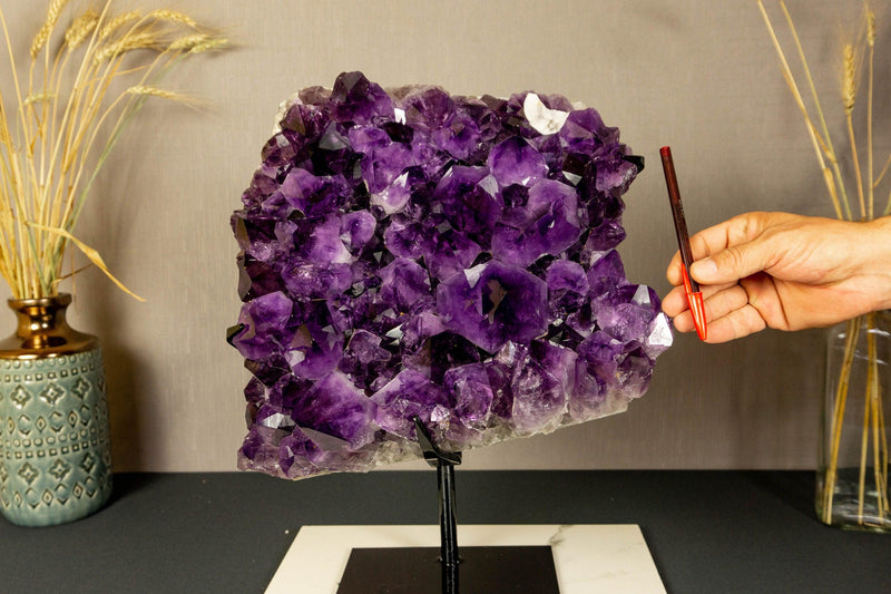 Amethyst Cluster with Extra Large and Deep Purple Amethyst Points, Aaa Quality collective