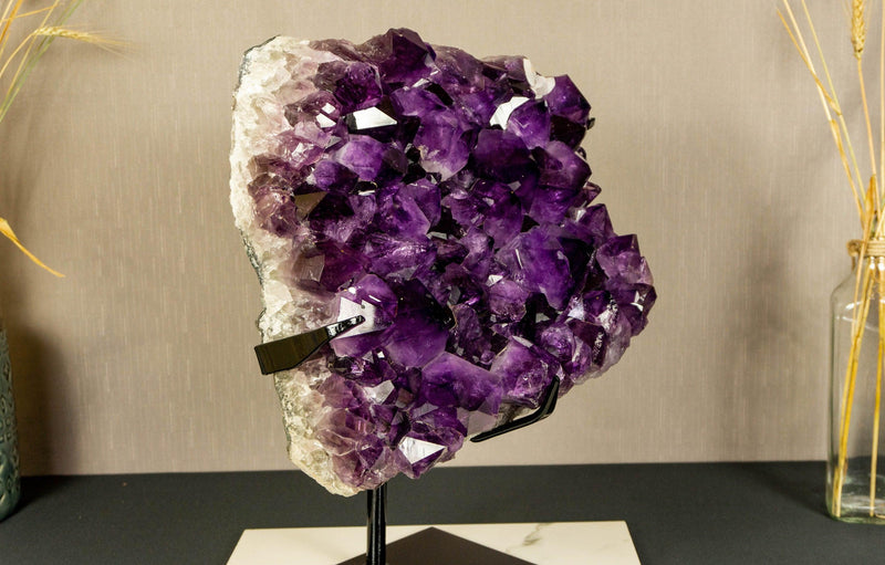 Amethyst Cluster with Extra Large and Deep Purple Amethyst Points, Aaa Quality collective