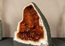 Pair of Citrine Cathedral Geodes with Stalactite Flowers, Aaa Grade Orange Citrine i_did