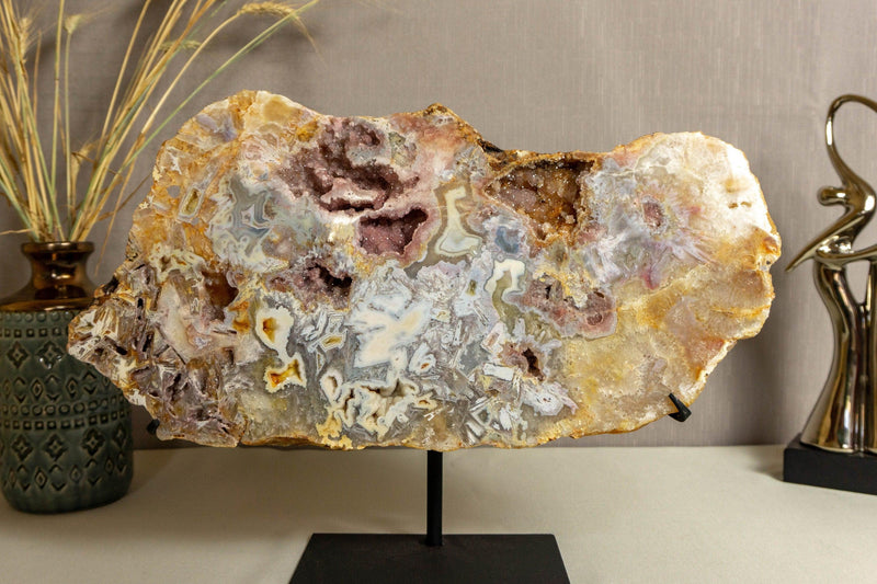 Pink Amethyst Slab on Stand of Aaa World Class Quality collective