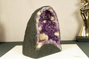 Small Purple Amethyst Cathedral Geode with Stalactite Flowers and Calcite i_did