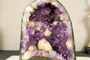 Small Purple Amethyst Cathedral Geode with Stalactite Flowers and Calcite i_did
