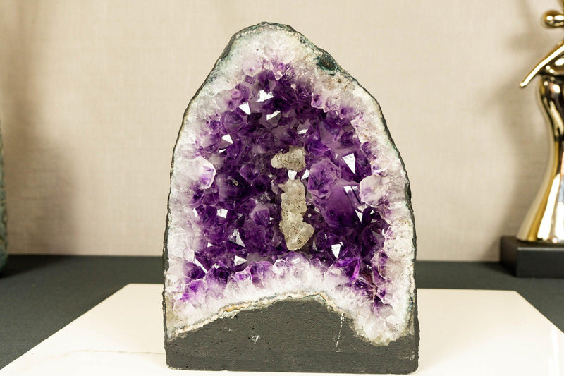 Small Amethyst Cathedral Geode with Calcite, Deep Purple, Aaa Quality i_did