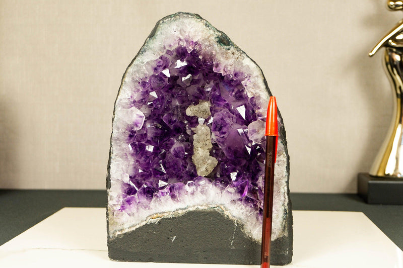 Small Amethyst Cathedral Geode with Calcite, Deep Purple, Aaa Quality i_did