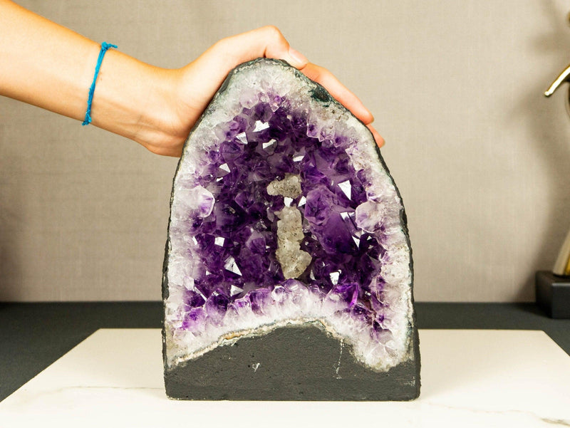 Small Amethyst Cathedral Geode with Calcite, Deep Purple, Aaa Quality i_did