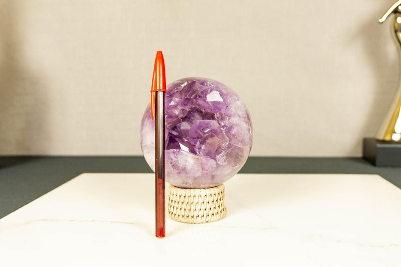 Amethyst Sphere with Deep Purple and Large Amethyst Points collective