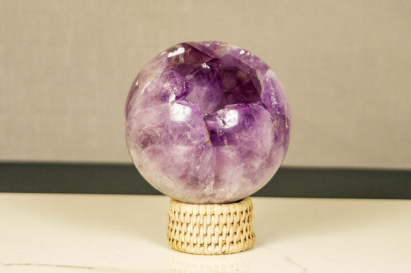 Amethyst Sphere with Deep Purple and Large Amethyst Points collective