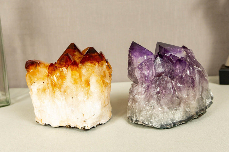 Set of Aaa Amethyst and Citrine Clusters with X Large Points collective