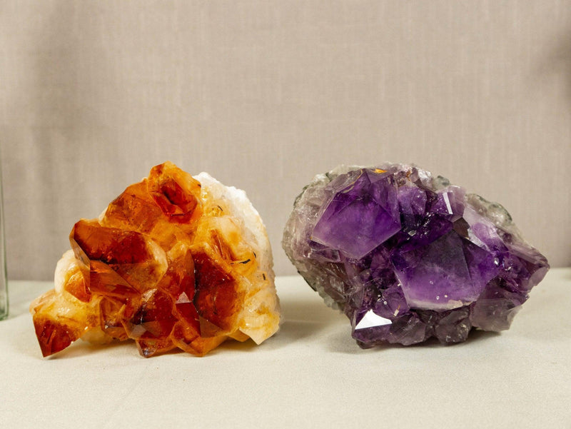 Set of Aaa Amethyst and Citrine Clusters with X Large Points collective