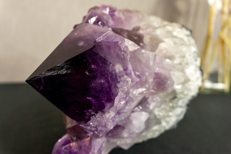 Deep Purple Amethyst Cluster with Extra Large Amethyst Points, Aaa Grade collective