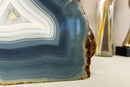 Lace Agate Geode Slice with Blue and White Banded Agate collective