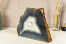 Lace Agate Geode Slice with Blue and White Banded Agate collective