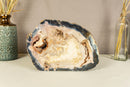 Blue Lace Agate with Pink Quartz Geode Slab, Rare collective