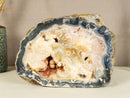 Blue Lace Agate with Pink Quartz Geode Slab, Rare collective