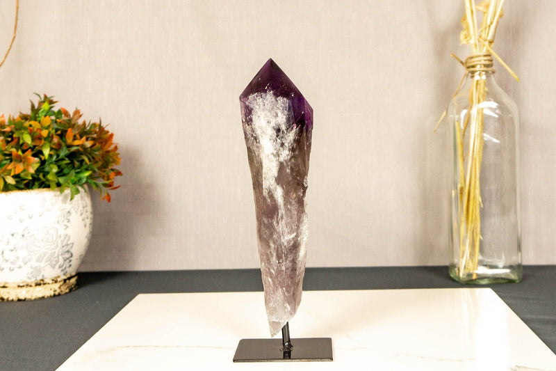 X-Large Bahia Amethyst Scepter with Phantoms on Display, Dragon Tooth Amethyst i_did