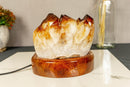 Citrine Crystal Table Lamp with High Quality Deep Orange Citrine Cluster collective