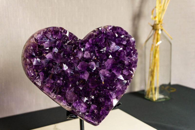 Large Amethyst Heart with Grape Jelly Purple Amethyst Druzy, Aaa Quality collective