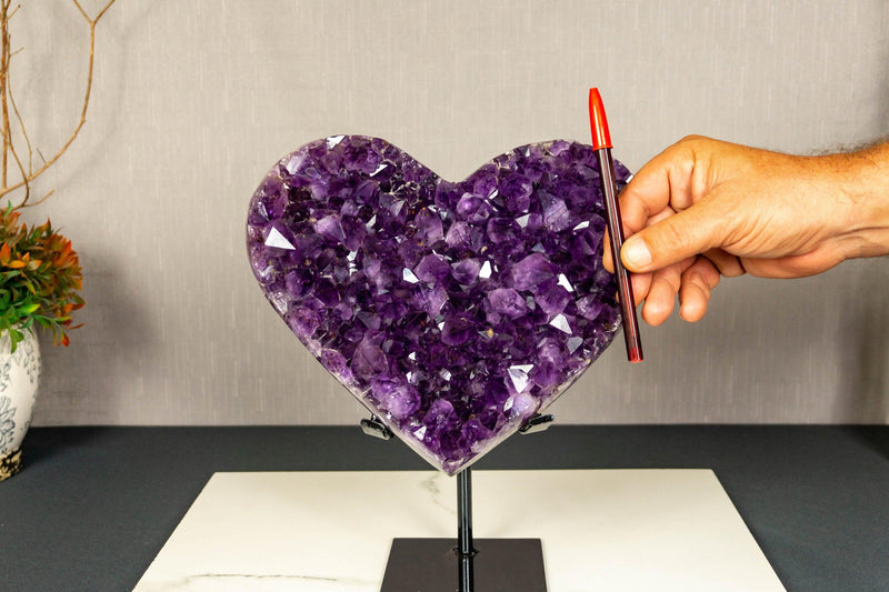 Large Amethyst Heart with Grape Jelly Purple Amethyst Druzy, Aaa Quality collective