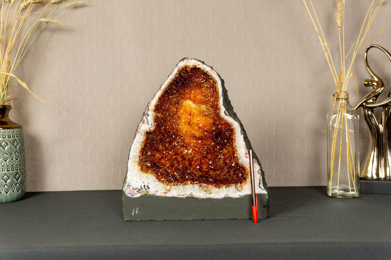 Citrine Cathedral Geode with Stalactite Flowers, Aaa Grade Orange Citrine i_did