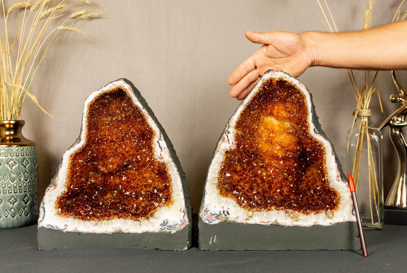 Citrine Cathedral Geode with Stalactite Flowers, Aaa Grade Orange Citrine i_did