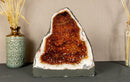 Pair of Citrine Cathedral Geodes with Stalactite Flowers, Aaa Grade Orange Citrine i_did