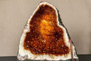 Pair of Citrine Cathedral Geodes with Stalactite Flowers, Aaa Grade Orange Citrine i_did