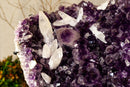 Deep Purple Amethyst Cluster with Calcite Points collective