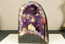 Small Purple Amethyst Cathedral Geode with Stalactite Flowers and Calcite i_did