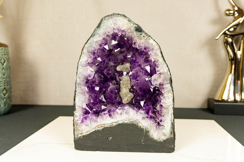 Small Amethyst Cathedral Geode with Calcite, Deep Purple, Aaa Quality i_did