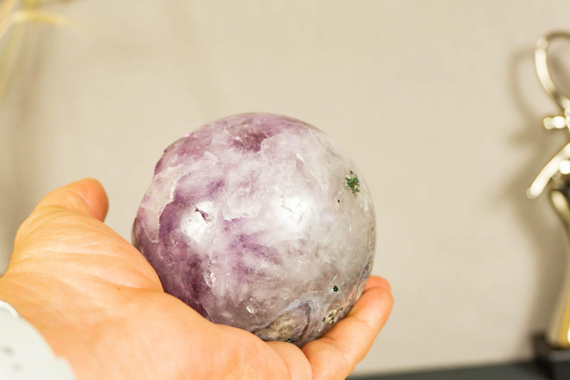 Amethyst Sphere with Deep Purple and Large Amethyst Points collective