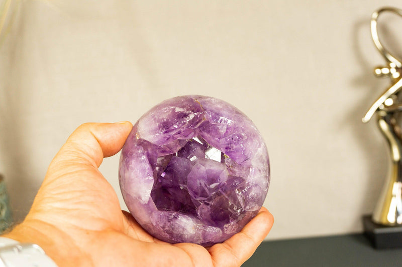 Amethyst Sphere with Deep Purple and Large Amethyst Points collective