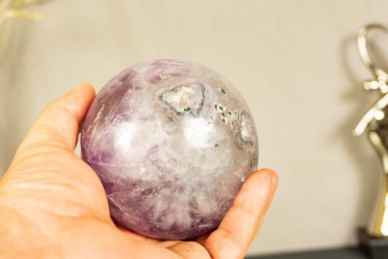 Amethyst Sphere with Deep Purple and Large Amethyst Points collective